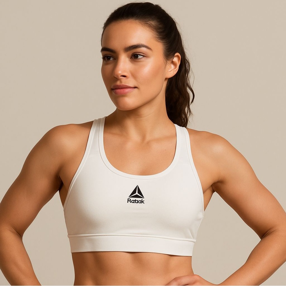Reebok White Sports Bra - Size M/M - Supportive & Comfortable